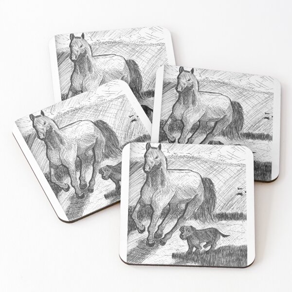 Item preview, Horse and Dog Go Running (Traditional) designed and sold by GothicGeekArt.