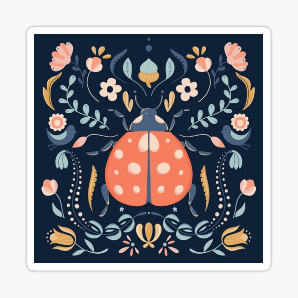 Ladybird Folk Sticker