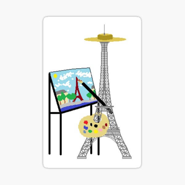 La Tour Eiffel peint son autoprtrait Sticker