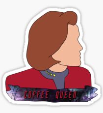 Janeway the Coffee Queen Sticker