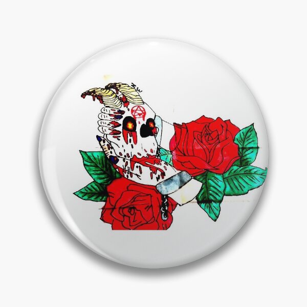 Skull + Roses Pin