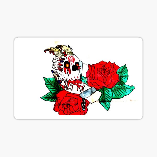 Skull + Roses Sticker