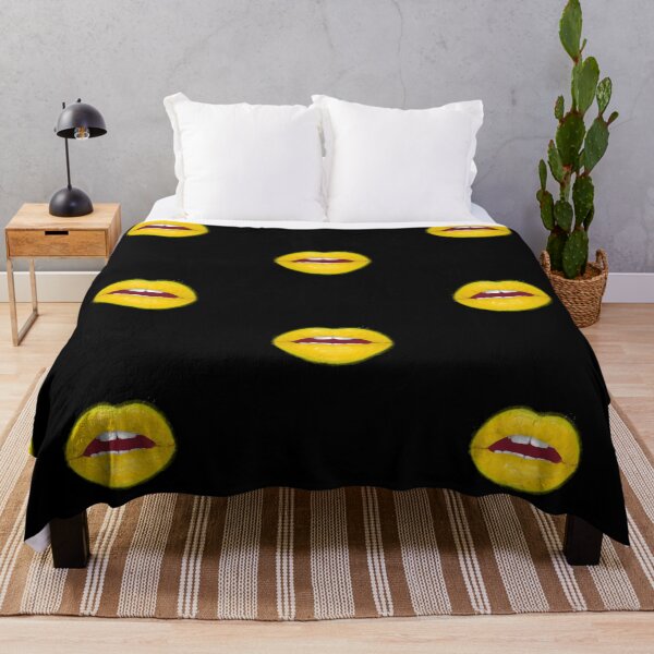 Item preview, Yellow Cute Thick Open Lips Watercolor Painting designed and sold by javes93.