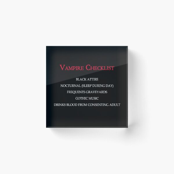Item preview, Vampire Checklist designed and sold by Aggyro93.