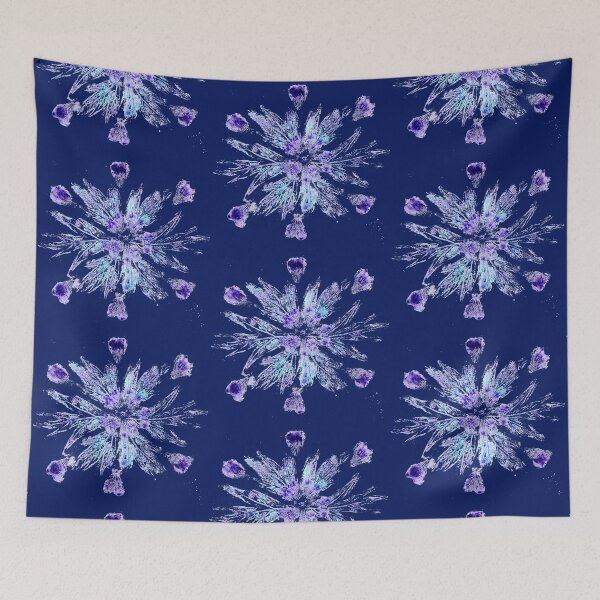 Item preview, 'Snowflake' nature print (dark blue background) designed and sold by Kathryn Green.