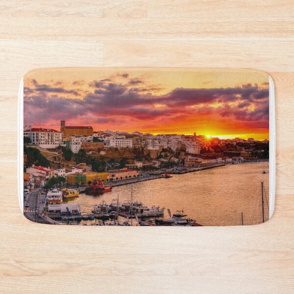 Item preview, Sunset over Mahon harbor - Menorca, Spain designed and sold by Ulysse Pixel.