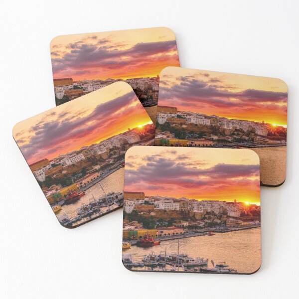 Item preview, Sunset over Mahon harbor - Menorca, Spain designed and sold by Ulysse Pixel.