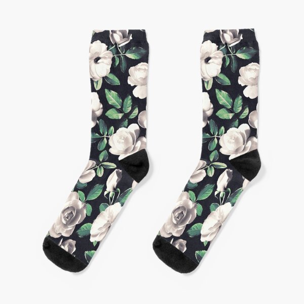 Item preview, Old Fashioned White Roses with Hunter Green Leaves designed and sold by micklyn.