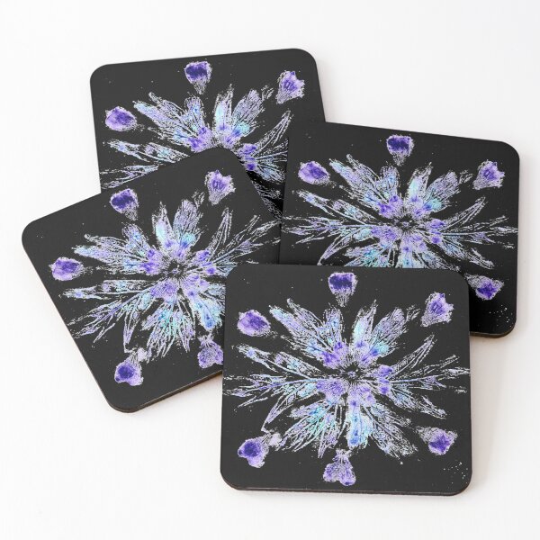 Item preview, 'Snowflake' nature print (black background) designed and sold by Kathryn Green.