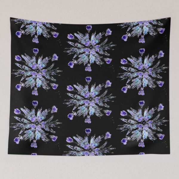 Item preview, 'Snowflake' nature print (black background) designed and sold by Kathryn Green.