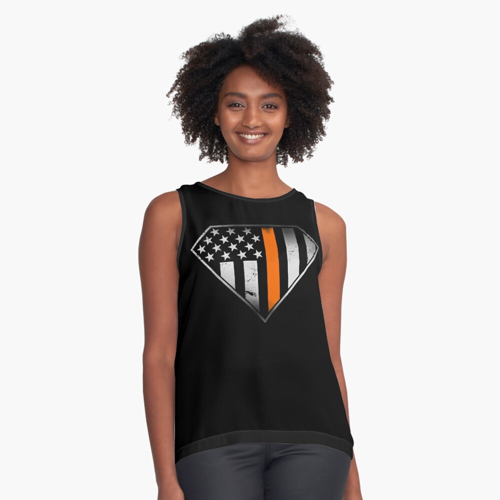Project Thin Line Tactical Subdued American Flag Rocker Tank Top (Black,  X-Small) at  Women's Clothing store