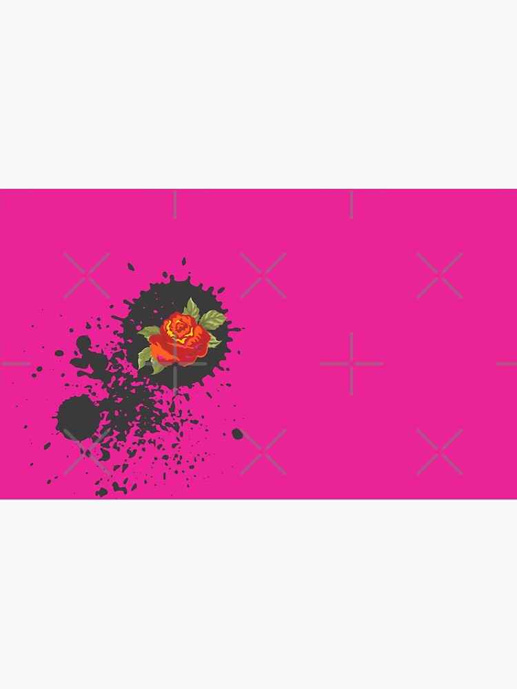 Sprouse inspired-Rose & Splattered Spray Paint- hot pink by Matlgirl