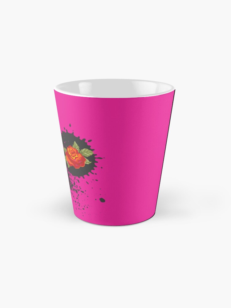 Alternate view of Sprouse inspired-Rose & Splattered Spray Paint- hot pink Mug