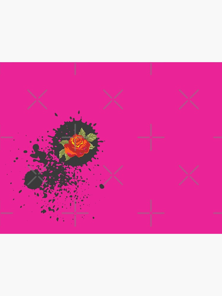 Sprouse inspired-Rose & Splattered Spray Paint- hot pink by Matlgirl
