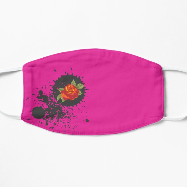 Sprouse inspired-Rose & Splattered Spray Paint- hot pink Mask