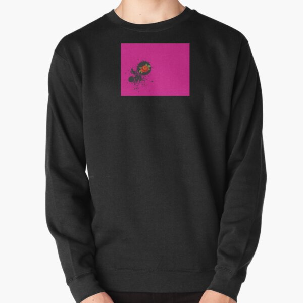 Sprouse inspired-Rose & Splattered Spray Paint- hot pink Pullover Sweatshirt