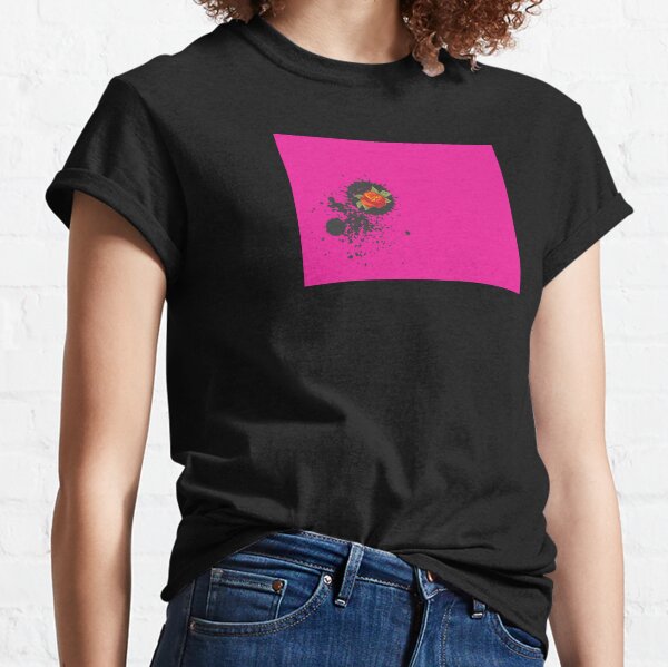 Sprouse inspired-Rose & Splattered Spray Paint- hot pink Classic T-Shirt