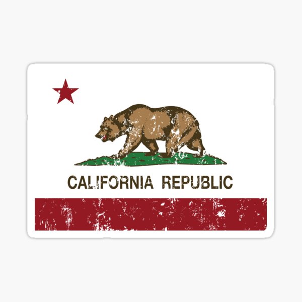 California Republic Grunge Distressed Sticker