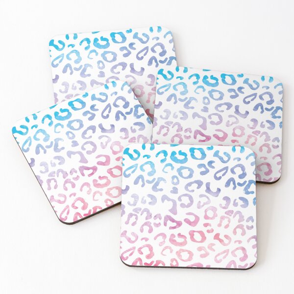Item preview, Pink and blue leopard pattern designed and sold by ColorsHappiness.