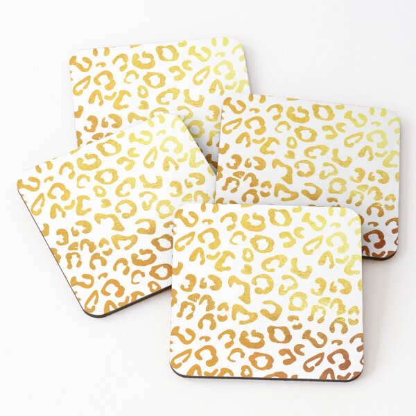 Golden leopard print Coasters (Set of 4)