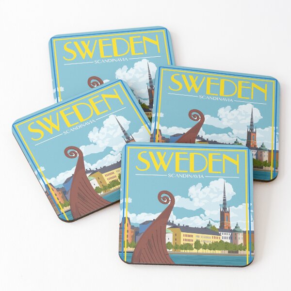 Item preview, Vintage Travel Poster Sweden designed and sold by Gin  Neko.