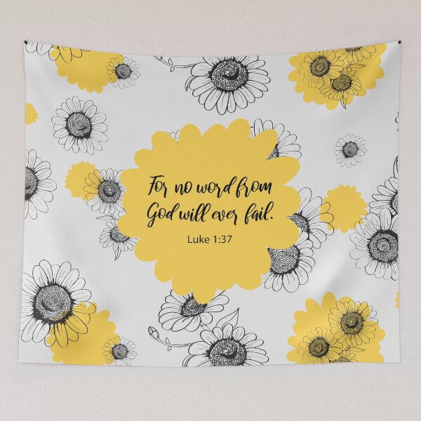 Item preview, For no word from God will ever fail, Luke 1:37, Bible Verse designed and sold by StudioCitrine.