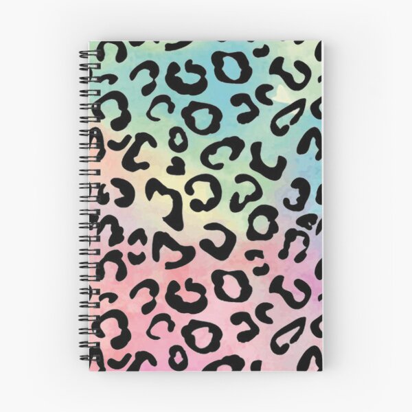 Item preview, Black leopard print, with rainbow background designed and sold by ColorsHappiness.