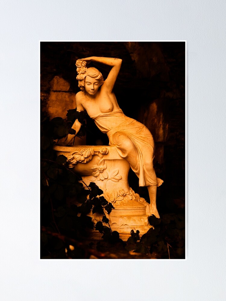 Vintage nude breast woman statue, art deco Poster by Stéphane