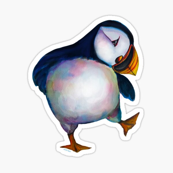 Watercolour Puffin Sticker