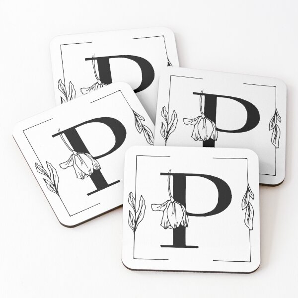 Item preview, Botanical Alphabet P Floral Monogram designed and sold by AuroCreatives.