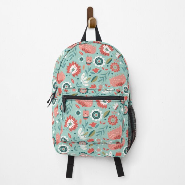 Item preview, Folk Art Florals in Mint designed and sold by latheandquill.