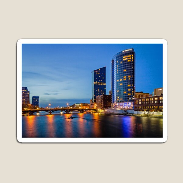 The Grand River at Night Magnet