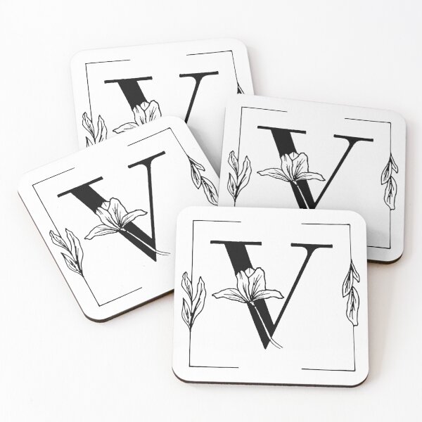 Item preview, Botanical Alphabet V Floral Monogram designed and sold by AuroCreatives.