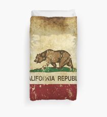 California Republic Flag Rustic Duvet Cover