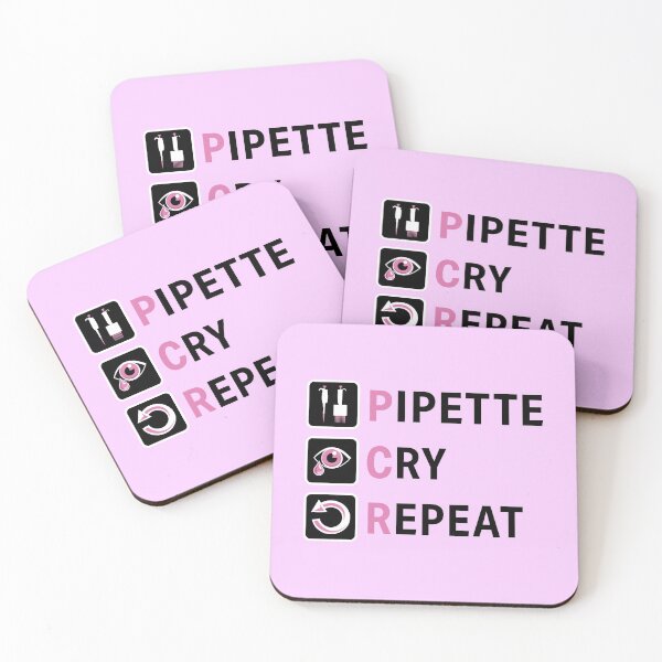 Item preview, PCR Pipette Cry Repeat Funny Pink Version Design for DNA Biotechnology Lab Scientists designed and sold by Zit-Zat-Zot.