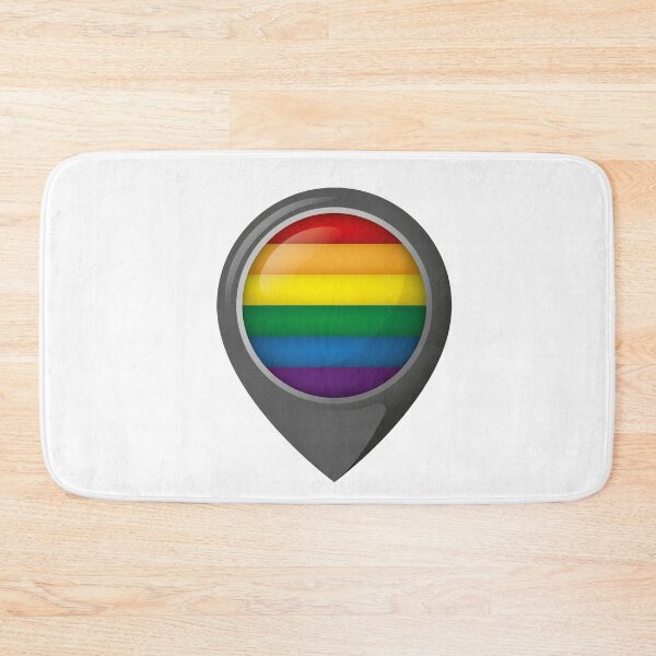 Item preview, Icon representing location with rainbow flag, LGBT meeting place. Ideal for catalogs of institutional materials homosexual flag designed and sold by LucianoCosmo.