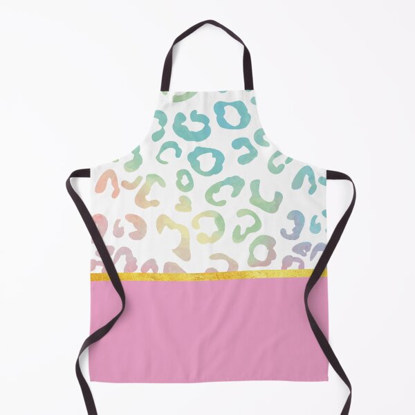 Item preview, Pink rainbow leopard print, golden lining designed and sold by ColorsHappiness.