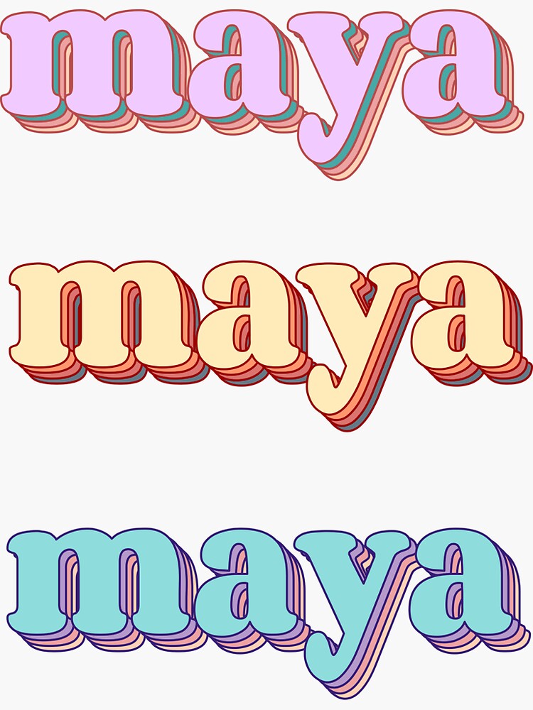 "Maya Word Art" Sticker by Arexus Redbubble