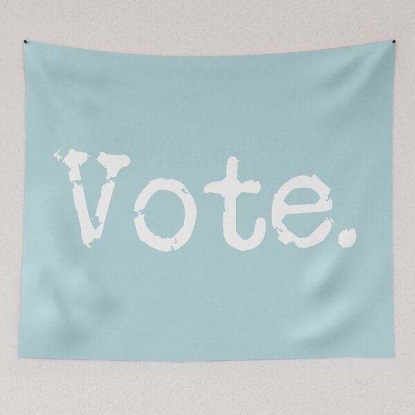 Item preview, Vote. White on Sea Green designed and sold by TeaRoseWriter.