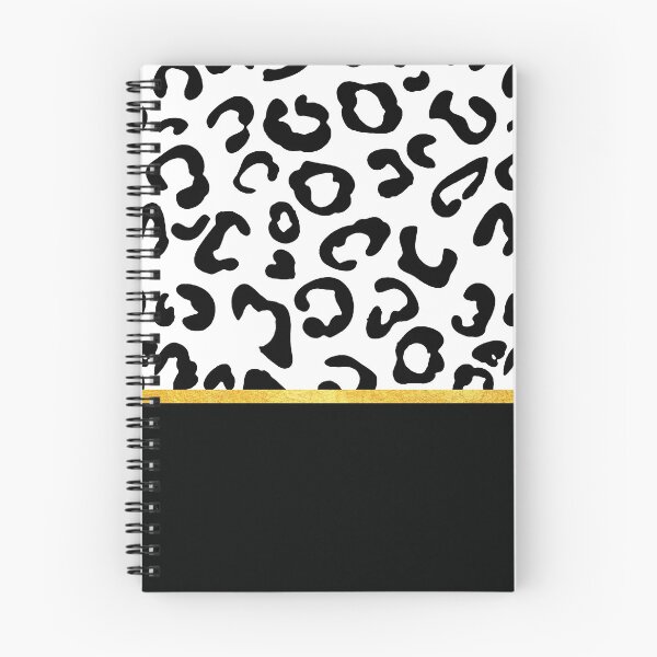 Item preview, Black and white leopard print, golden lining designed and sold by ColorsHappiness.