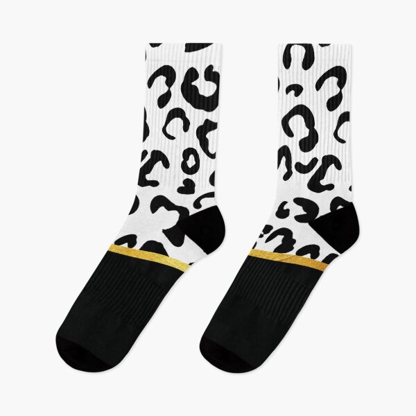Item preview, Black and white leopard print, golden lining designed and sold by ColorsHappiness.