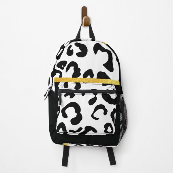 Item preview, Black and white leopard print, golden lining designed and sold by ColorsHappiness.