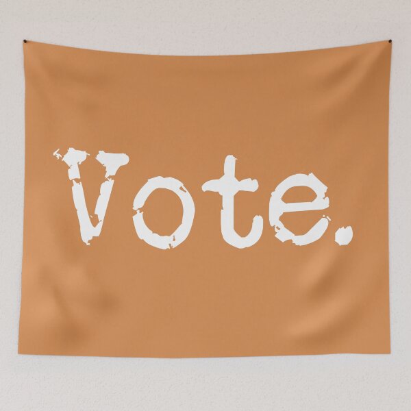Item preview, Vote. White on Pumpkin Spice designed and sold by TeaRoseWriter.