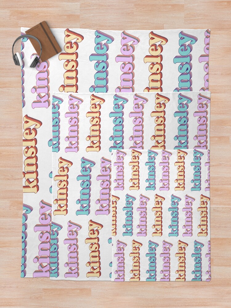 "Kinsley Word Art" Throw Blanket by Arexus Redbubble
