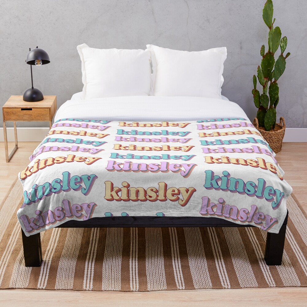 "Kinsley Word Art" Throw Blanket by Arexus Redbubble