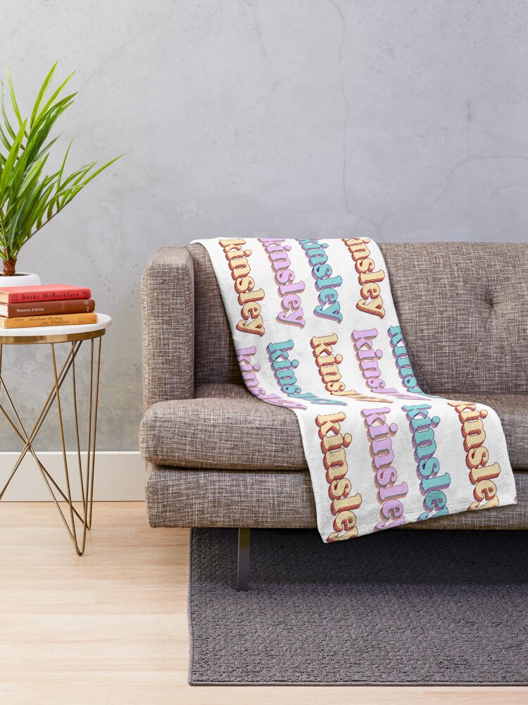 "Kinsley Word Art" Throw Blanket by Arexus Redbubble