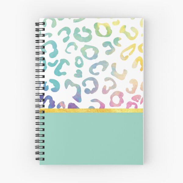 Item preview, Rainbow leopard print, golden lining, mint designed and sold by ColorsHappiness.