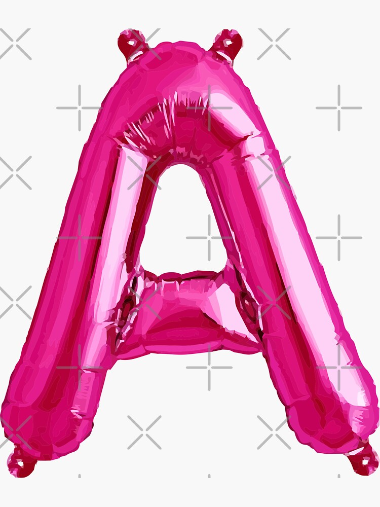 LETTER A PINK BALLOON by stickysterscom