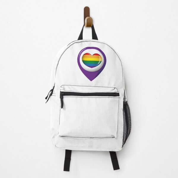 Item preview, Icon representing location with rainbow heart, LGBT meeting place. Ideal for catalogs of institutional materials homosexual flag designed and sold by LucianoCosmo.