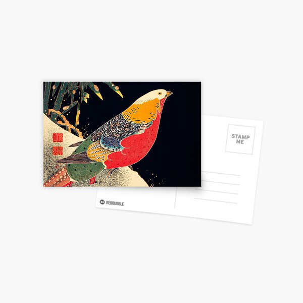 Golden Pheasant in the Snow - Ito Jakuchu Postcard
